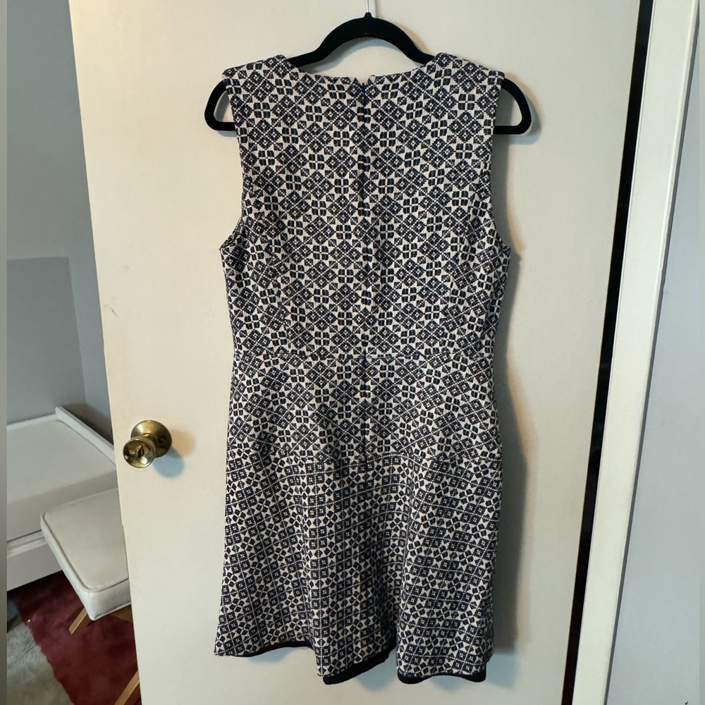 Tory Burch White and Blue Stencil Hourglass Summer Dress - Picture 8 of 10